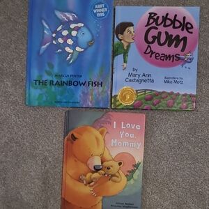 Children's Book Set - The Rainbow Fish, Bubble Gum Dreams, I Love You, Mommy